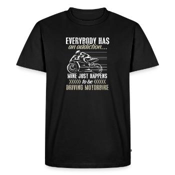 Motorcycle Superbike Biker Gift · Addiction - Men's Premium Organic T-Shirt - black - Front - Nico (187cm)