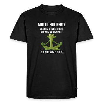 Thème Grenouille Méditation Pensée Pensée Positif - T-shirt Premium bio Homme - noir - Devant - Nico (187cm)