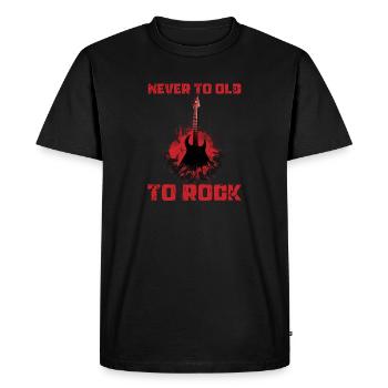 Jamais trop vieux pour la musique rock - T-shirt Premium bio Homme - noir - Devant - Nico (187cm)