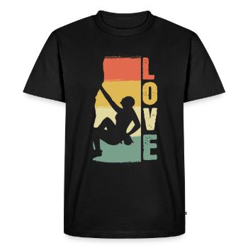 Amour Escalade Montagne Personne Aventureuse - T-shirt Premium bio Homme - noir - Devant - Nico (187cm)