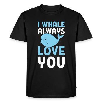 I Whale Always Love You Water Biologist - Men's Premium Organic T-Shirt - black - Front - Nico (187cm)