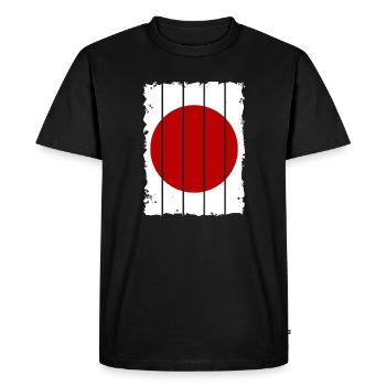 Drapeau du Japon utilisé Look Nihon drapeau japonais - T-shirt Premium bio Homme - noir - Devant - Nico (187cm)