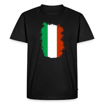 Drapeau italien vintage drapeau italien look usé - T-shirt Premium bio Homme - noir - Devant - Nico (187cm)