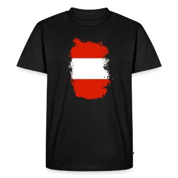 Austria Flag Austria Austrian Flag AT - Men's Premium Organic T-Shirt - black - Front - Nico (187cm)