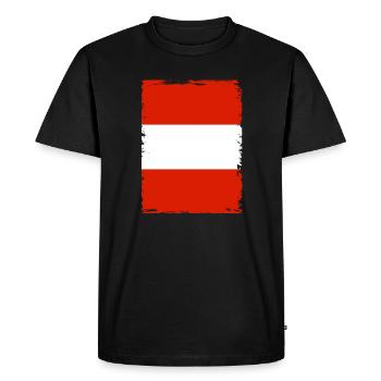 Austria Flag Austria Austrian Flag AT - Men's Premium Organic T-Shirt - black - Front - Nico (187cm)