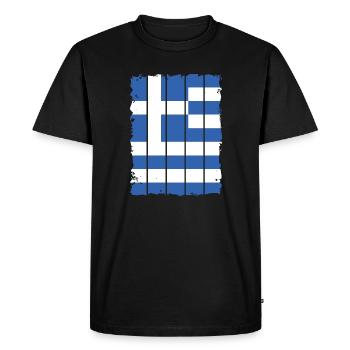 Greece Flag Hellas Athens Greek Flag - Men's Premium Organic T-Shirt - black - Front - Nico (187cm)