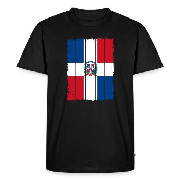 République dominicaine drapeau Dom Rep drapeau Voyage - T-shirt Premium bio Homme - noir - Devant - Nico (187cm)