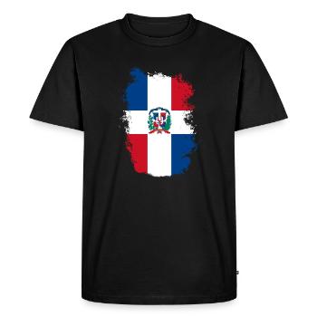 République dominicaine drapeau Dom Rep drapeau Voyage - T-shirt Premium bio Homme - noir - Devant - Nico (187cm)