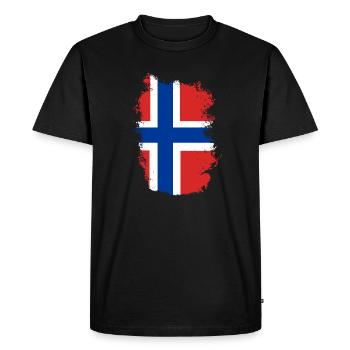 Drapeau de la Norvège Drapeau de la Scandinavie Drapeau norvégien - T-shirt Premium bio Homme - noir - Devant - Nico (187cm)