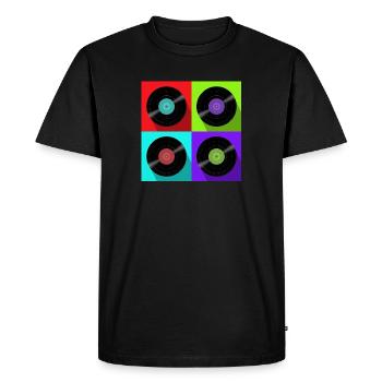 QuadColor Vinyl - Männer Premium Bio T-Shirt - Schwarz - Vorne - Nico (187cm)