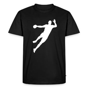 Joueur de handball / handball - T-shirt Premium bio Homme - noir - Devant - Nico (187cm)