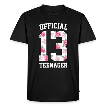 Official 13 adolescent cadeau 13 ans - T-shirt Premium bio Homme - noir - Devant - Nico (187cm)
