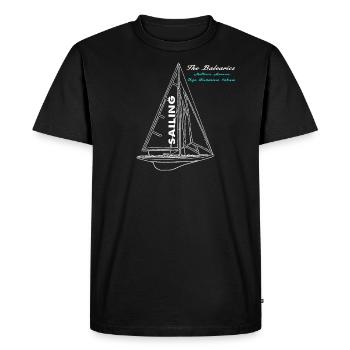 Segeln auf den Balearen: Mallorca, Menorca, Ibiza, - Men's Premium Organic T-Shirt - black - Front - Nico (187cm)