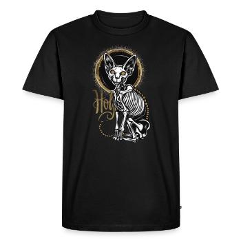 chat sphinx squelette tatouage - T-shirt Premium bio Homme - noir - Devant - Nico (187cm)