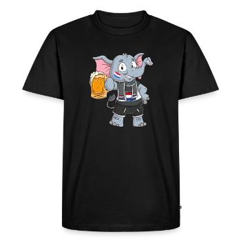 Dutch Fan Elephant - Men's Premium Organic T-Shirt - black - Front - Nico (187cm)