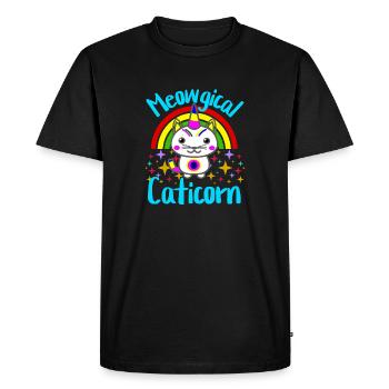 Licorne de chat Caticorn - T-shirt Premium bio Homme - noir - Devant - Nico (187cm)