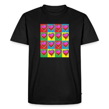 Subway Graffiti Hearts - Men's Premium Organic T-Shirt - black - Front - Nico (187cm)