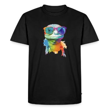 Zoozoo the lizard - Men's Premium Organic T-Shirt - black - Front - Nico (187cm)