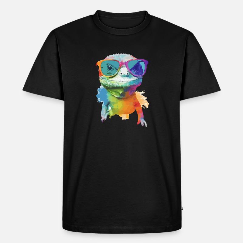 Zoozoo die Eidechse - Männer Premium Bio T-Shirt - Schwarz