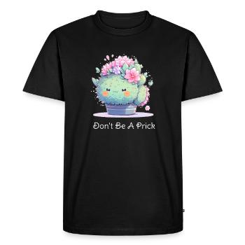 Ne sois pas une piqûre - Kawaii Cactus Design - T-shirt Premium bio Homme - noir - Devant - Nico (187cm)