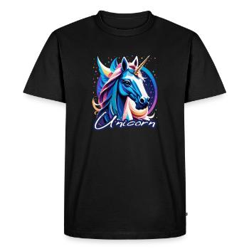 Licorne - T-shirt Premium bio Homme - noir - Devant - Nico (187cm)