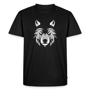 Tête de loup - T-shirt Premium bio Homme - noir - Devant - Nico (187cm)