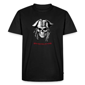 Crâne de pirate 07 2024 B Plan de travail 1 exemplaire - T-shirt Premium bio Homme - noir - Devant - Nico (187cm)