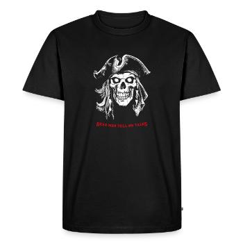 Crâne de pirate 07 2024 C Plan de travail 1 exemplaire - T-shirt Premium bio Homme - noir - Devant - Nico (187cm)