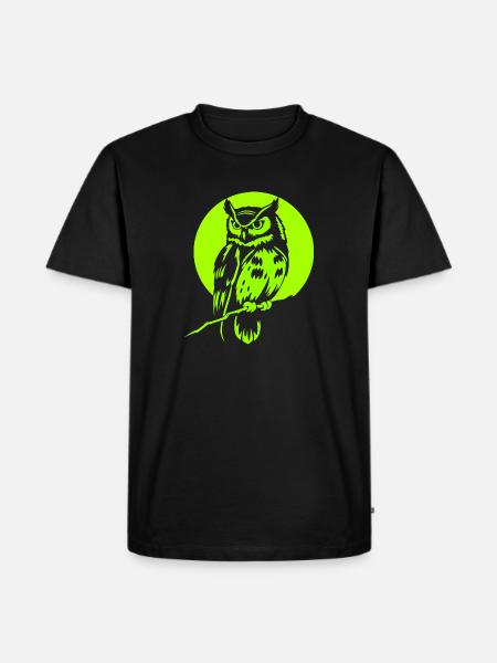 Eulenmond - Männer Premium Bio T-Shirt - Schwarz