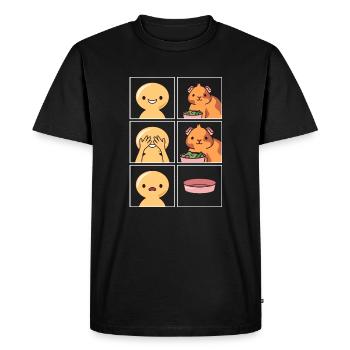 Les cochons d’Inde mangent vite Design pour les fans - T-shirt Premium bio Homme - noir - Devant - Nico (187cm)