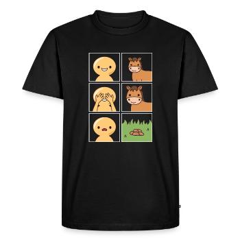 Conception du fumier de cheval pour les propriétaires de chevaux - T-shirt Premium bio Homme - noir - Devant - Nico (187cm)