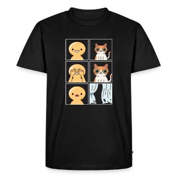 Conception de rideaux détruits pour chats - T-shirt Premium bio Homme - noir - Devant - Nico (187cm)