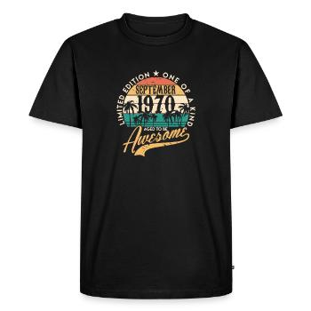 September 1970 50th birthday Fiftieth gift - Men's Premium Organic T-Shirt - black - Front - Nico (187cm)
