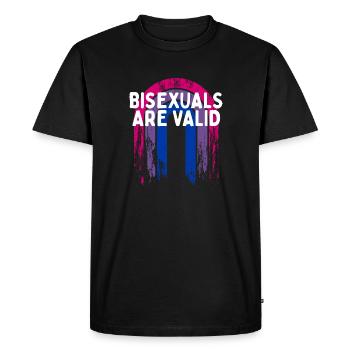 Les bisexuels sont valides Bi positivité Bi Pride - T-shirt Premium bio Homme - noir - Devant - Nico (187cm)