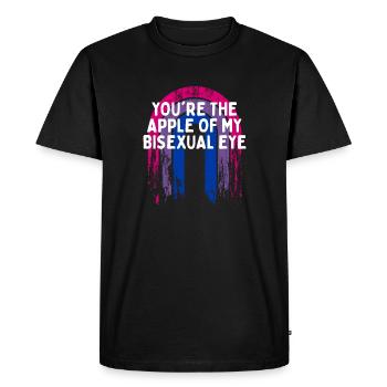 The Apple of my Bisexual Eye Bi Couples Bi Pride - Men's Premium Organic T-Shirt - black - Front - Nico (187cm)