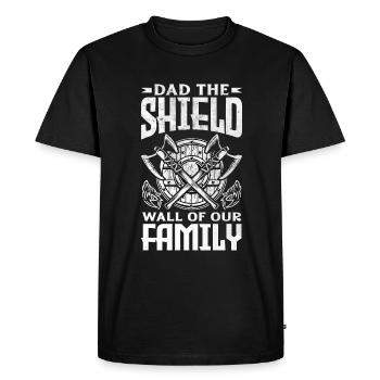 Dad The Shield Wall of Our Family Father's Day - Men's Premium Organic T-Shirt - black - Front - Nico (187cm)