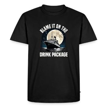 La faute au bateau de croisière Drink Package - T-shirt Premium bio Homme - noir - Devant - Nico (187cm)