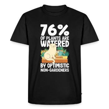 Chat optimiste et plantes Passionné de jardinier drôle - T-shirt Premium bio Homme - noir - Devant - Nico (187cm)