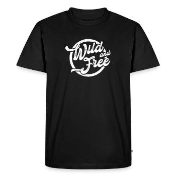 wild and free - libre et sauvage - T-shirt Premium bio Homme - noir - Devant - Nico (187cm)