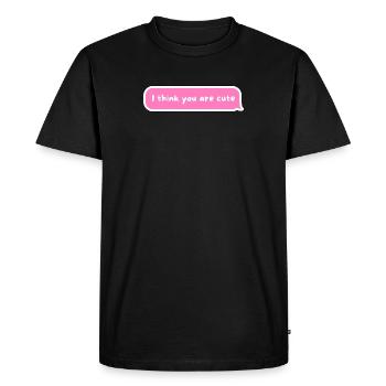 Je pense que tu es mignon - Conception de bulle rose - T-shirt Premium bio Homme - noir - Devant - Nico (187cm)