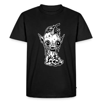 Mignon bébé licorne zombie - T-shirt Premium bio Homme - noir - Devant - Nico (187cm)