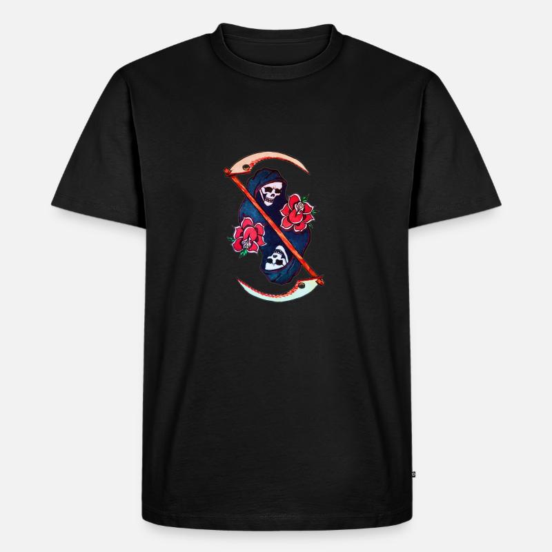 Sensenmann der alten Schule - Männer Premium Bio T-Shirt - Schwarz
