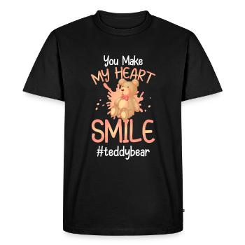 Bear Childhood Sweet Pregnant - Men's Premium Organic T-Shirt - black - Front - Nico (187cm)