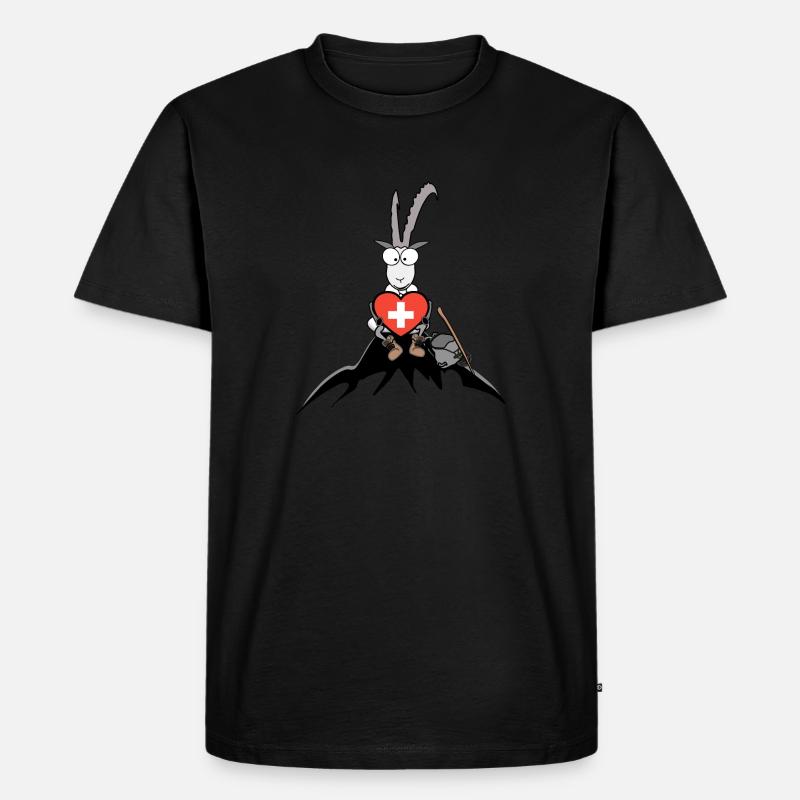 Schweizer Steinbock mit Herz - Männer Premium Bio T-Shirt - undefined