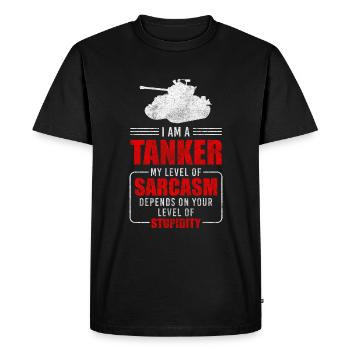 Main Battle Tank Steel Soldier Power - Men's Premium Organic T-Shirt - black - Front - Nico (187cm)