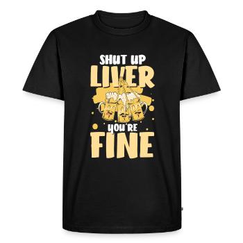 La bière célèbre le plaisir - T-shirt Premium bio Homme - noir - Devant - Nico (187cm)