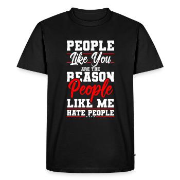 Je déteste l’aversion des gens - T-shirt Premium bio Homme - noir - Devant - Nico (187cm)