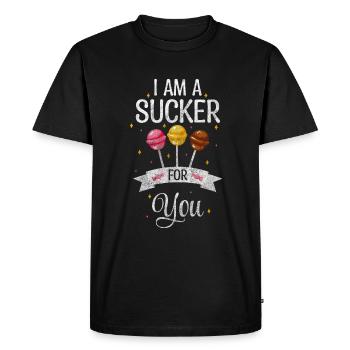 Chocolate Sugar Muffin Pastry - Men's Premium Organic T-Shirt - black - Front - Nico (187cm)