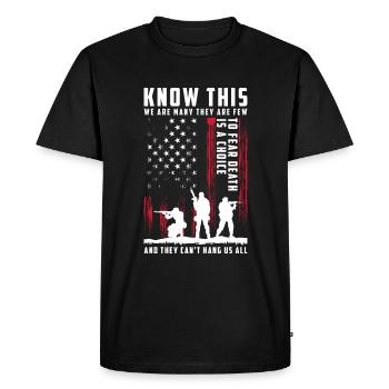 War Veteran Freedom Elite - Men's Premium Organic T-Shirt - black - Front - Nico (187cm)