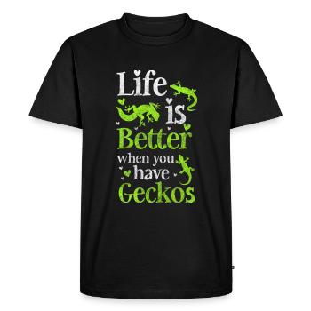 Geckos Lizard Terrarium - T-shirt Premium bio Homme - noir - Devant - Nico (187cm)